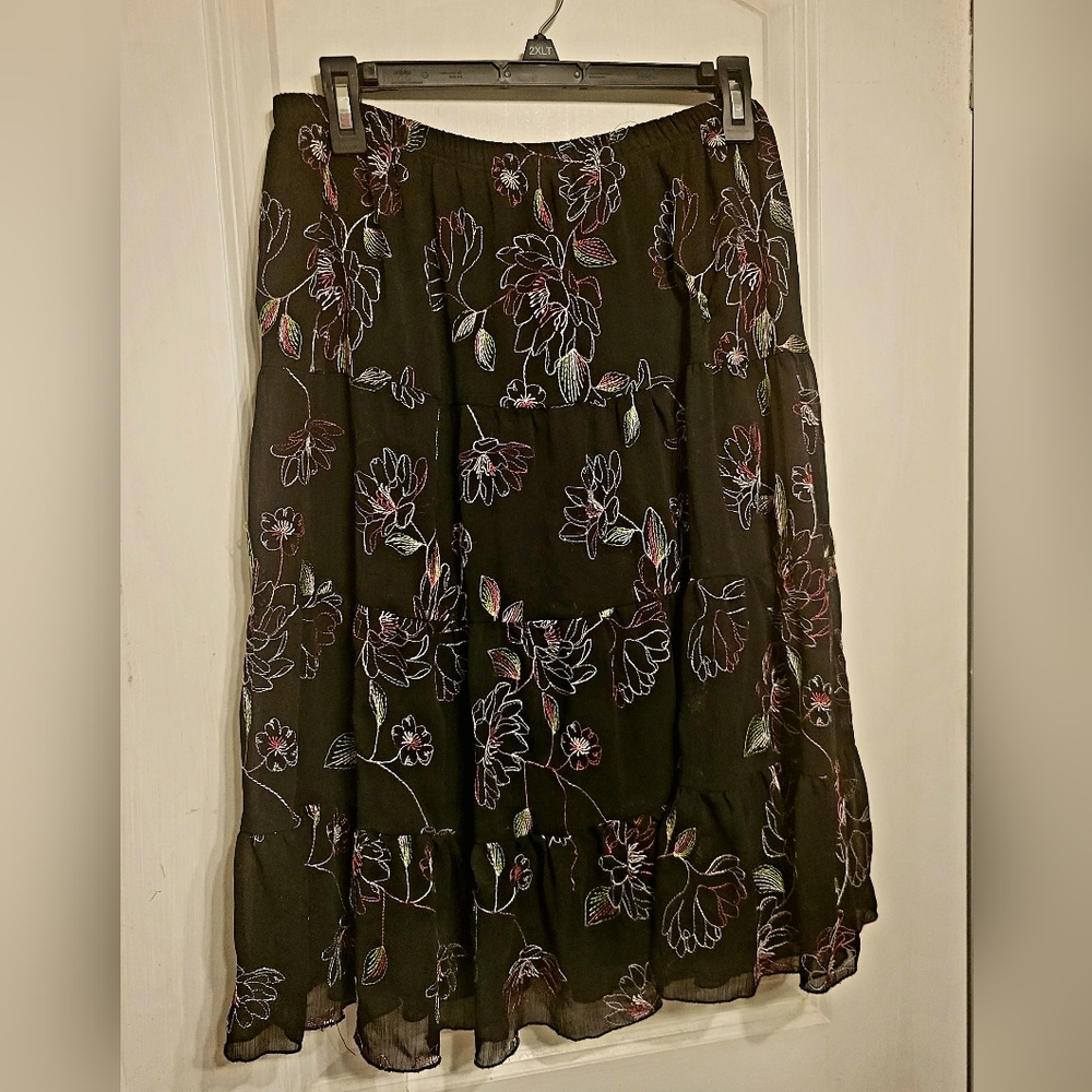 Baranda Vintage skirt, multi-color floral, Size 1x